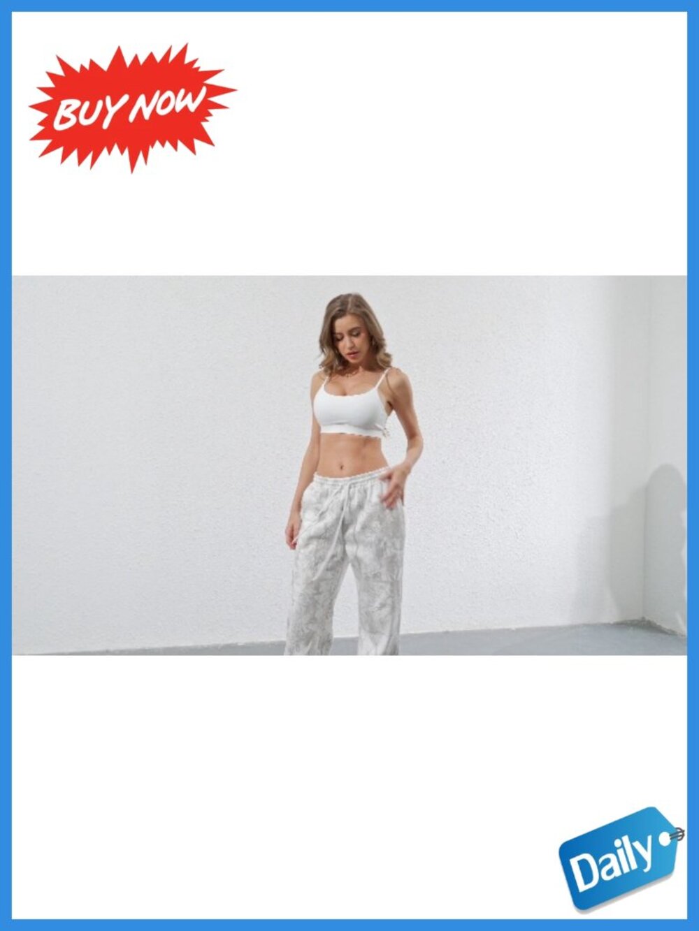 Wide Leg Camo Sweatpants High Waist Drawstring Fleece Lounge Pants - Picture 4 of 4